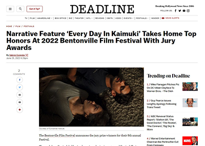 Deadline posts the award winners for the 2022 Bentonville Film Festival. Pasang: In the Shadow of Everest received an Honorary Mention for Documentary Feature.