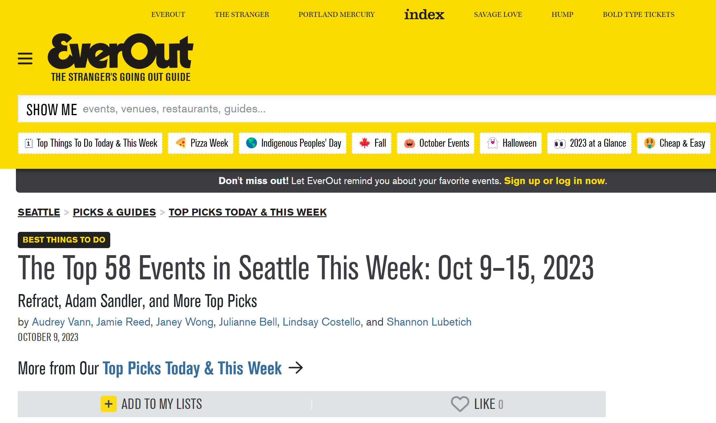 EverOut mentions Pasang: In the Shadow of Everest in the Top 54 Things to do in Seattle